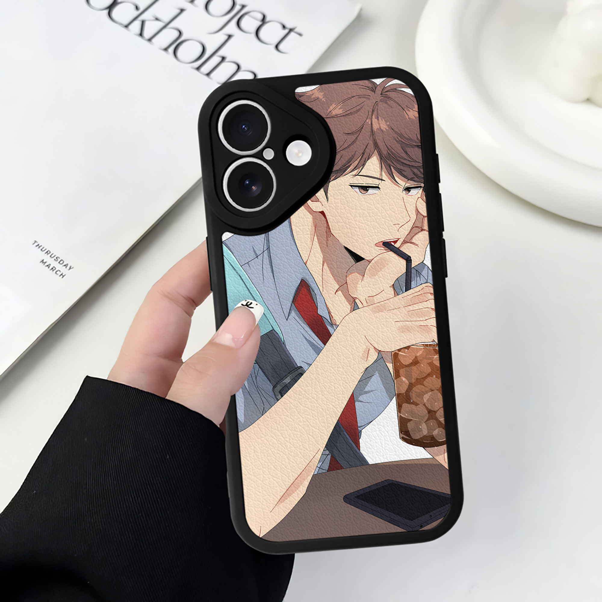 （画像用） ハイキュー!! Haikyu!! 【iPhone 16シリーズ対応】シリコンスマホケース（レザー調） 材質：シリコン